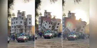 El momento exacto en que derrumban una casa de 5 pisos por construcción de Vía Expresa Sur en Surco El momento exacto en que derrumban una casa de 5 pisos por construcción de Vía Expresa Sur en Surco