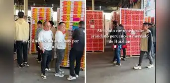 Ciudadanos asiáticos sorprenden al aglomerarse por el arándano peruano en mercado de China Ciudadanos asiáticos sorprenden al aglomerarse por el arándano peruano en mercado de China