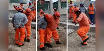 Obrero peruano impresiona a sus compañeros de trabajo con huayno: “Esa es la actitud”