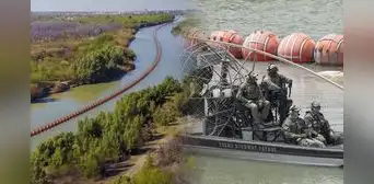 Texas instala nueva línea de boyas en el Río Bravo para detener el cruce de inmigrantes indocumentados hacia EE. UU.