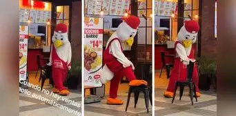 Muñeco de pollería saca los pasos prohibidos y usuarios bromean: “Sepáreme un cuarto con el pollo” Muñeco de pollería saca los pasos prohibidos y usuarios bromean: “Sepáreme un cuarto con el pollo”