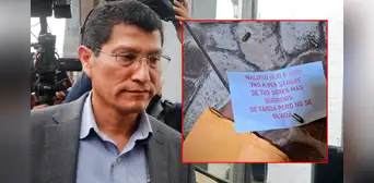 Dejan cartuchos de bala y mensaje de amenaza en casa de coronel PNP Harvey Colchado: "Vas a ver sangre" Dejan cartuchos de bala y mensaje de amenaza en casa de coronel PNP Harvey Colchado: "Vas a ver sangre"
