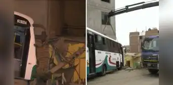 Bus se descarrila e impacta contra dos viviendas en Chorrillos: chofer habría estado bajo efectos de alcohol
