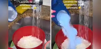 Joven sorprende al lavar el arroz con detergente y usuarios quedan atónitos: “Te falto el suavizante” Joven sorprende al lavar el arroz con detergente y usuarios quedan atónitos: “Te falto el suavizante”