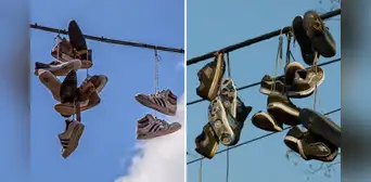 ¿Por qué en algunas calles de Lima cuelgan zapatillas en los cables de luz? Este es el significado