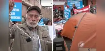 Adultos mayores se encadenan en SJM para evitar desalojo por Vía Expresa Sur: "Quieren demoler nuestras casas" Adultos mayores se encadenan en SJM para evitar desalojo por Vía Expresa Sur: "Quieren demoler nuestras casas"