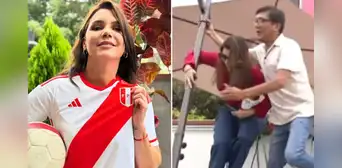 Alexandra Hörler sufrió accidente en programa en vivo: sombrilla cayó sobre ella Alexandra Hörler sufrió accidente en programa en vivo: sombrilla cayó sobre ella