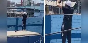 Padre sube a un camión para alentar a su hija porque colegio prohibió el ingreso: "Todo por los hijos"