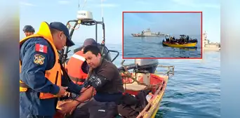 Rescatan a pescadores chilenos que quedaron varados en el mar de Perú tras fallas en el motor de su embarcación Rescatan a pescadores chilenos que quedaron varados en el mar de Perú tras fallas en el motor de su embarcación