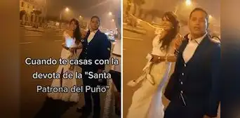 Pareja de recién casados subieron a combi tras su boda y usuarios afirman: “Ahorro es progreso” Pareja de recién casados subieron a combi tras su boda y usuarios afirman: “Ahorro es progreso”