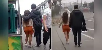 Joven le prestó sus zapatillas a su pareja y él caminó descalzo: “El último romántico"
