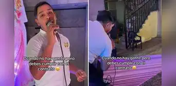 Cantante peruano realiza show sin público, pero no pierde la alegría: “¡Abajito, abajito!”