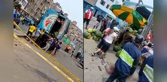 Vendedor recibe bala perdida mientras descargaba zapallos en La Victoria: fuego cruzado entre PNP y delincuentes