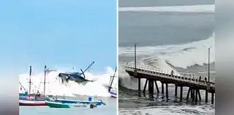 Inundación en norte de Perú por maretazo: playas de Piura y Tumbes se desbordan por fuertes oleajes Inundación en norte de Perú por maretazo: playas de Piura y Tumbes se desbordan por fuertes oleajes