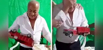 Padre que nunca tuvo juguetes de niño es sorprendido por sus hijos con conmovedor regalo