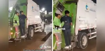 Joven toma insólito viaje en camión de basura tras no encontrar taxi: “Lujos que uno se da”