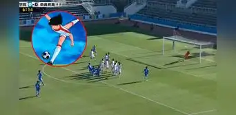 ¡A lo Supercampeones! El golazo de tiro libre en torneo juvenil de Japón por Año Nuevo