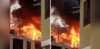 Fuerte incendio consume vivienda de drywall en el sector bocanegra en Callao Fuerte incendio consume vivienda de drywall en el sector bocanegra en Callao