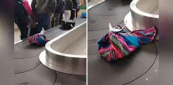 Pasajera usó una lliclla como maleta y sorprende en aeropuerto: “Cuestan caro, un lujo” Pasajera usó una lliclla como maleta y sorprende en aeropuerto: “Cuestan caro, un lujo”