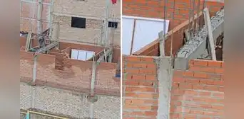 Obreros peruanos sorprenden con insólita instalación de columna: “Toca volver a construir”