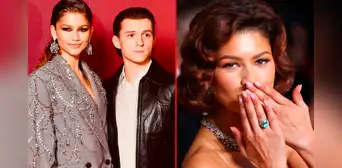 ¿Se comprometieron? Zendaya desata revuelo al lucir anillo de diamantes junto con Tom Holland en Globos de Oro 2025