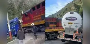 Carretera Central bloqueada: camión cisterna y tren tuvieron aparatoso choque en tramo a La Oroya Carretera Central bloqueada: camión cisterna y tren tuvieron aparatoso choque en tramo a La Oroya