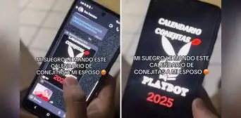 Suegro le envió calendario de conejitas al WhatsApp de su esposo y video desata divertidas reacciones Suegro le envió calendario de conejitas al WhatsApp de su esposo y video desata divertidas reacciones