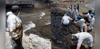 Dos playas de Ancón tienen alto nivel de petróleo tras derrame de Repsol Dos playas de Ancón tienen alto nivel de petróleo tras derrame de Repsol