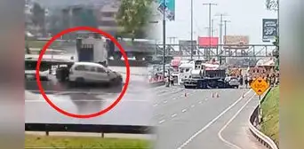 Accidente en la Panamericana Sur: reportan fuga de gas tras choque de un camión en Surco