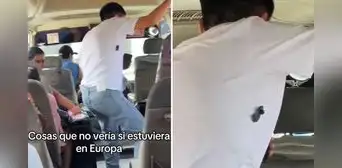 Peruano deja atónitos a usuarios al vestir polo con broche de seguridad en combi Peruano deja atónitos a usuarios al vestir polo con broche de seguridad en combi