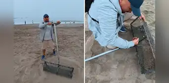 YouTubers en Agua Dulce buscan objetos perdidos en la arena y encuentran inesperada suma de dinero: "En solo 2 horas"