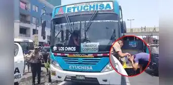 Lanzan gas tóxico a chofer de bus ‘El Chino’ en paradero de San Martín de Porres con pasajeros a bordo Lanzan gas tóxico a chofer de bus ‘El Chino’ en paradero de San Martín de Porres con pasajeros a bordo