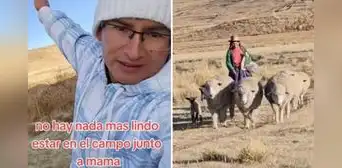 Peruano sorprende a su mamá en el campo y ella corrió a sus brazos: "Te quiero, hijo" Peruano sorprende a su mamá en el campo y ella corrió a sus brazos: "Te quiero, hijo"