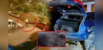 Cámaras captan explosión contra auto de empresario y excandidato a la alcaldía de SJL: delincuente se fue caminando