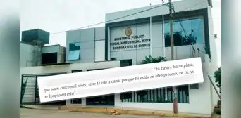 Exfiscal de La Libertad es condenado a 8 años de cárcel por pedir S/5.000 para archivar caso: "Tú tienes harta plata" Exfiscal de La Libertad es condenado a 8 años de cárcel por pedir S/5.000 para archivar caso: "Tú tienes harta plata"