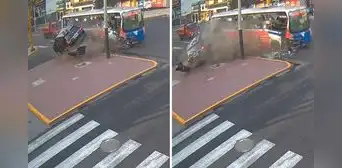 Cámara capta el impactante choque entre un bus y una camioneta en Miraflores: cuatro personas resultaron heridas Cámara capta el impactante choque entre un bus y una camioneta en Miraflores: cuatro personas resultaron heridas