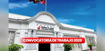 Ministerio de Justicia anuncia gran convocatoria de trabajo CAS con sueldos de hasta S/11.264 en Lima, Arequipa y otras regiones del Perú Ministerio de Justicia anuncia gran convocatoria de trabajo CAS con sueldos de hasta S/11.264 en Lima, Arequipa y otras regiones del Perú