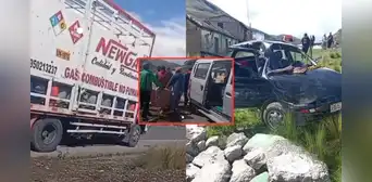 Violento choque entre auto y camión de gas termina con la vida de una madre de familia y deja 4 heridos en Puno Violento choque entre auto y camión de gas termina con la vida de una madre de familia y deja 4 heridos en Puno
