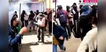 Paro en Huancavelica: PNP reprime con lacrimógenas a manifestantes que exigen reparar carretera que une Junín y Ayacucho Paro en Huancavelica: PNP reprime con lacrimógenas a manifestantes que exigen reparar carretera que une Junín y Ayacucho