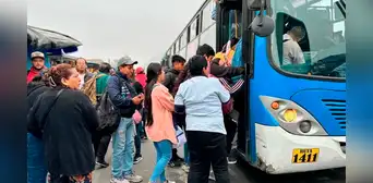 Paro de transportistas EN VIVO: reportan gran cantidad de buses de transporte público en Puente Nuevo