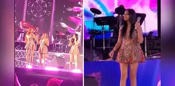 Cielo Fernández, nueva cantante de Corazón Serrano, sufre inesperado incidente en pleno concierto y Briela Cirilo la auxilia Cielo Fernández, nueva cantante de Corazón Serrano, sufre inesperado incidente en pleno concierto y Briela Cirilo la auxilia