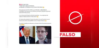 Donald Trump no dijo que indultará a Edward Snowden tras revelar red de espionaje internacional en 2013 Donald Trump no dijo que indultará a Edward Snowden tras revelar red de espionaje internacional en 2013