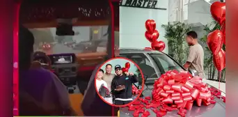 Jefferson Farfán y su hijo Adriano disfrutaron de su primer paseo en el lujoso auto que le regaló: 'América hoy' expuso video