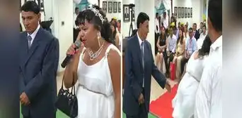 Novia peruana deja plantado a su pareja en pleno matrimonio comunitario y huye corriendo: "No acepto" Novia peruana deja plantado a su pareja en pleno matrimonio comunitario y huye corriendo: "No acepto"