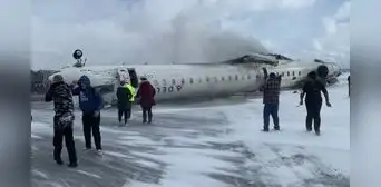 Un avión de Delta Airlines se estrella al aterrizar en Toronto y acaba boca arriba sobre la pista cubierta de hielo