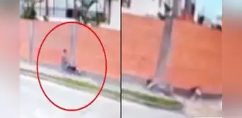 Mujer embarazada de mellizos cae al suelo por maraña de cables colgando en calle de Surco Mujer embarazada de mellizos cae al suelo por maraña de cables colgando en calle de Surco