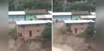 Vivienda colapsa tras aumento del caudal del río Marañón en Huánuco: captan impactantes imágenes