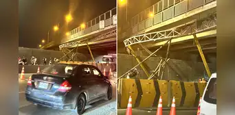 Reportan caída de columna en puente Ricardo Palma: cierran Vía de Evitamiento de norte a sur por accidente