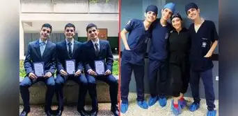 Hito histórico: trillizos se gradúan juntos como médicos cirujanos, y uno brilla con el puntaje más alto Hito histórico: trillizos se gradúan juntos como médicos cirujanos, y uno brilla con el puntaje más alto
