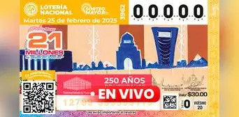 Resultados Sorteo Mayor 3962 HOY EN VIVO, 25 de febrero: verificar boleto de la Lotería Nacional de México y qué salió